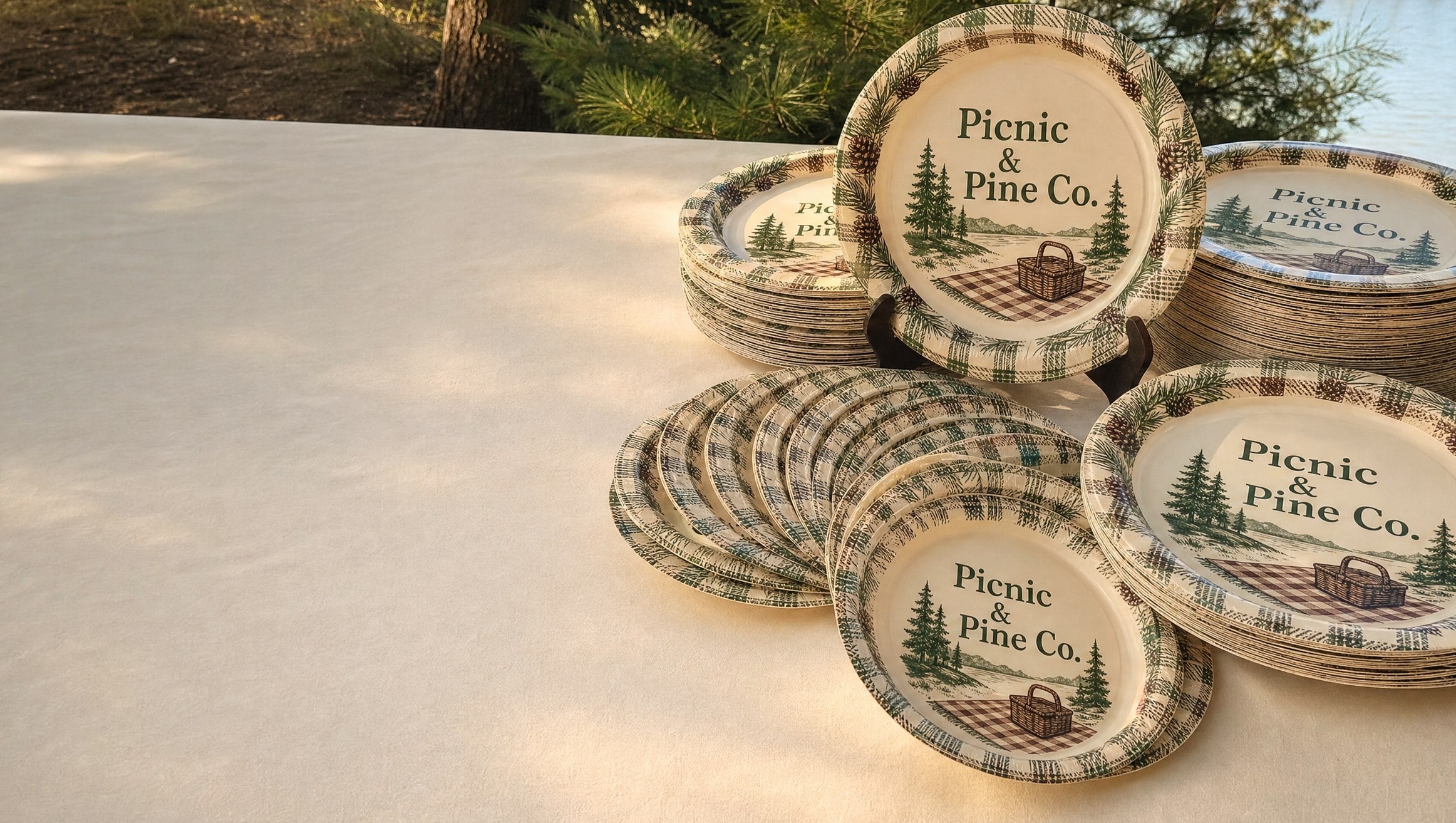Custom printed paper plates with logo