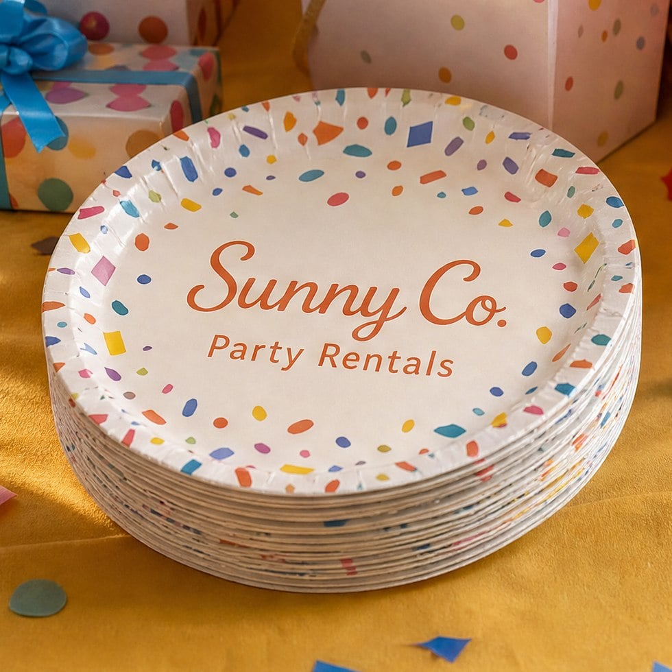 Customized paper plates for birthday parties and milestones