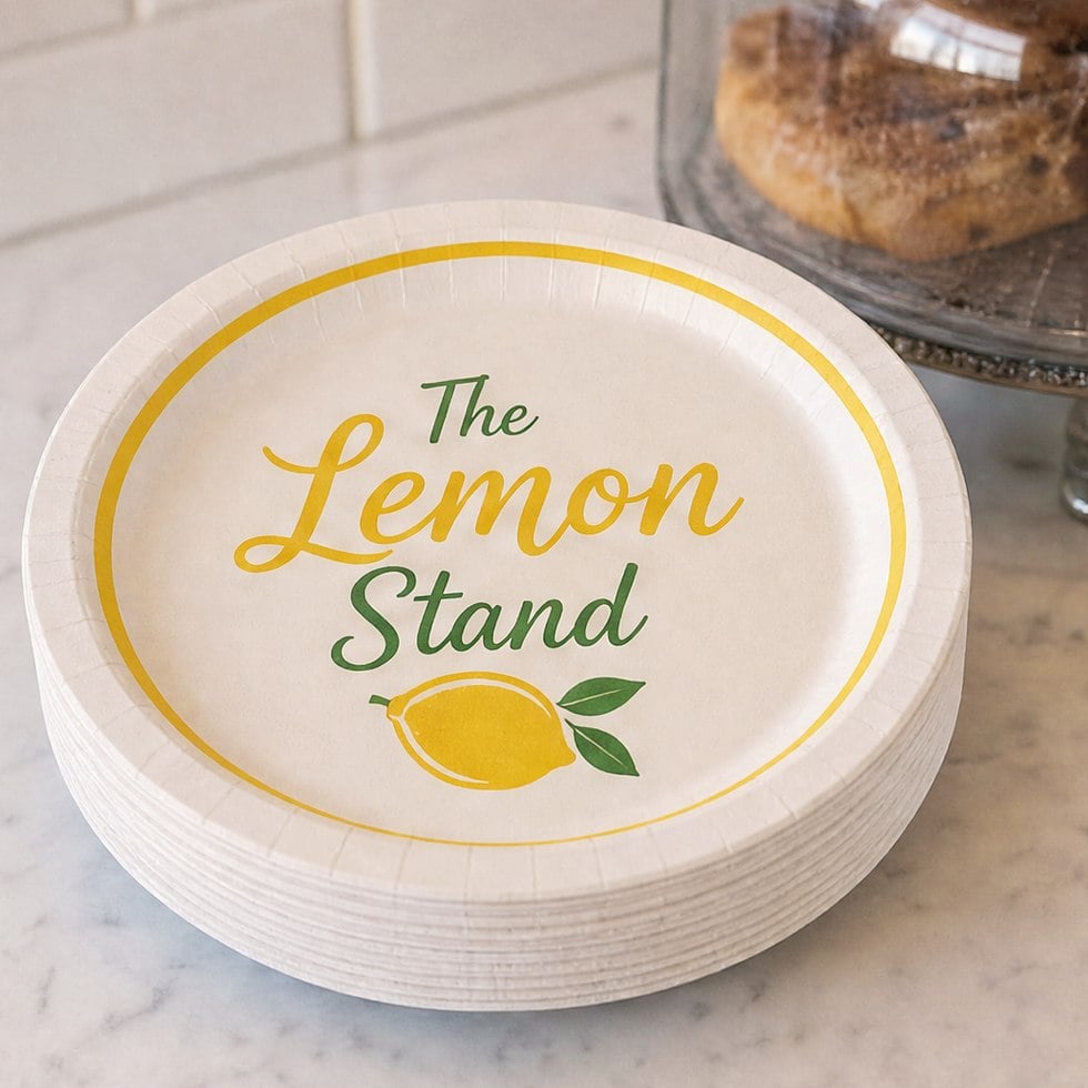 Customized paper plates for cafes and bakeries
