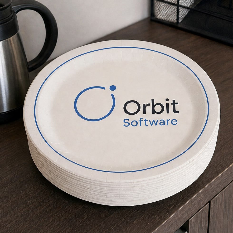 Customized paper plates for corporate events and launches
