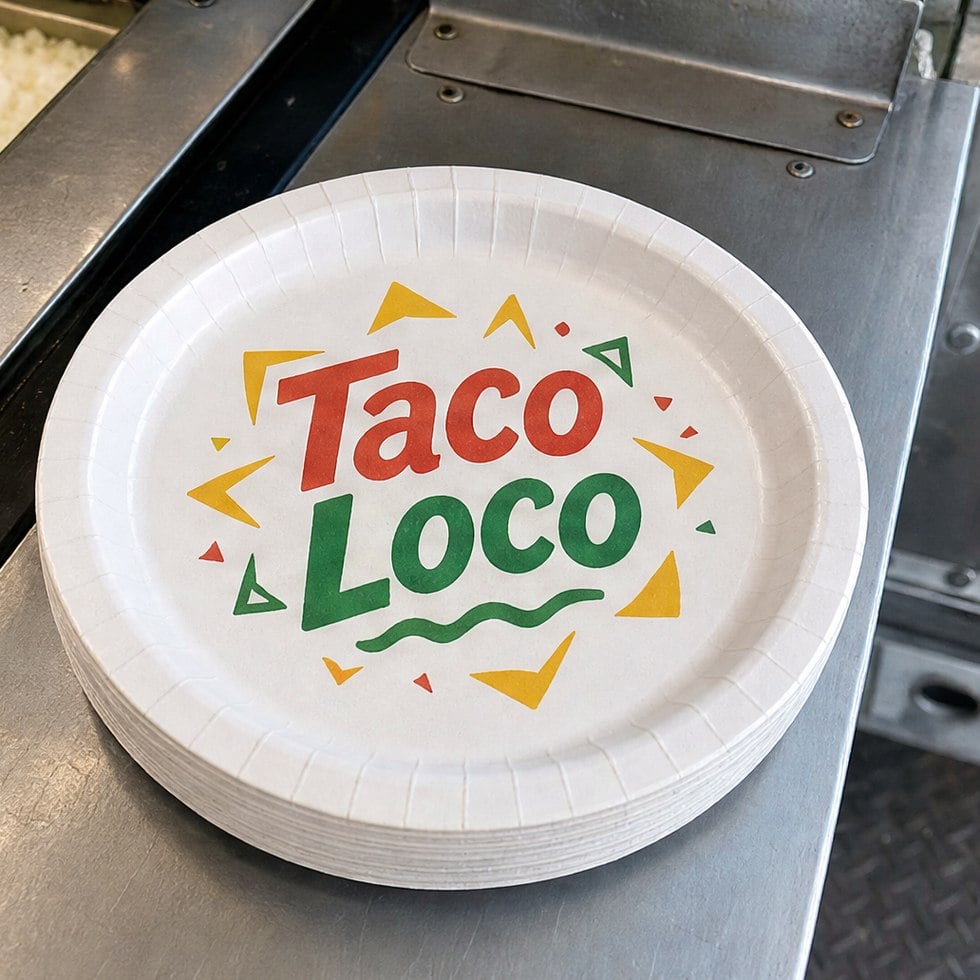 Customized paper plates for restaurants and food trucks